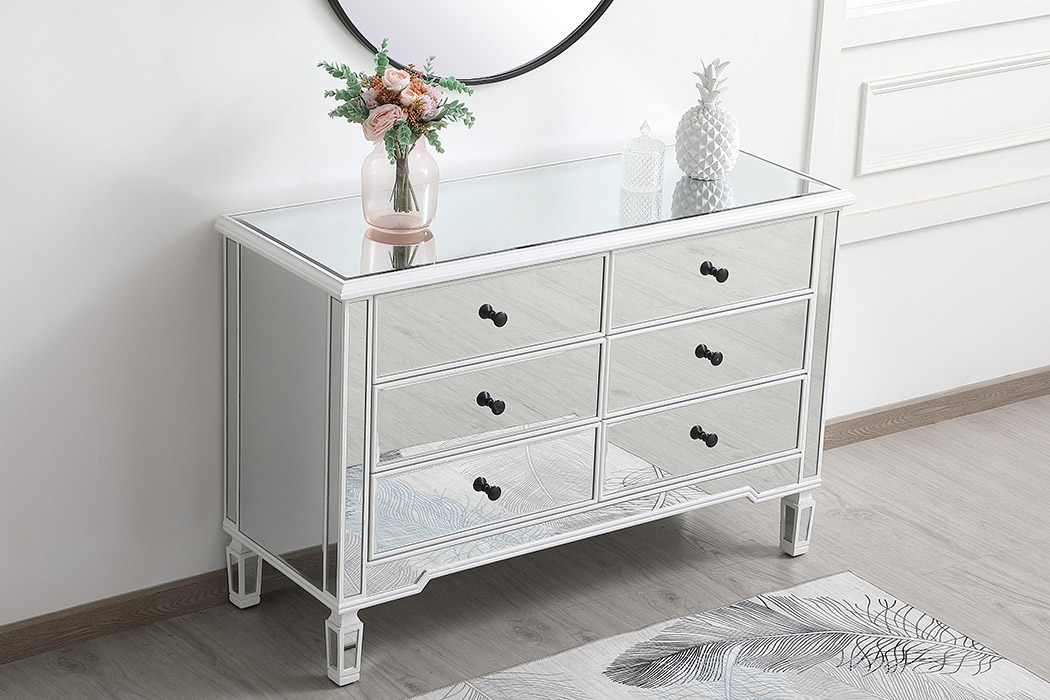 Elegant 6 Drawer Dresser - White (MF6-1017AW)