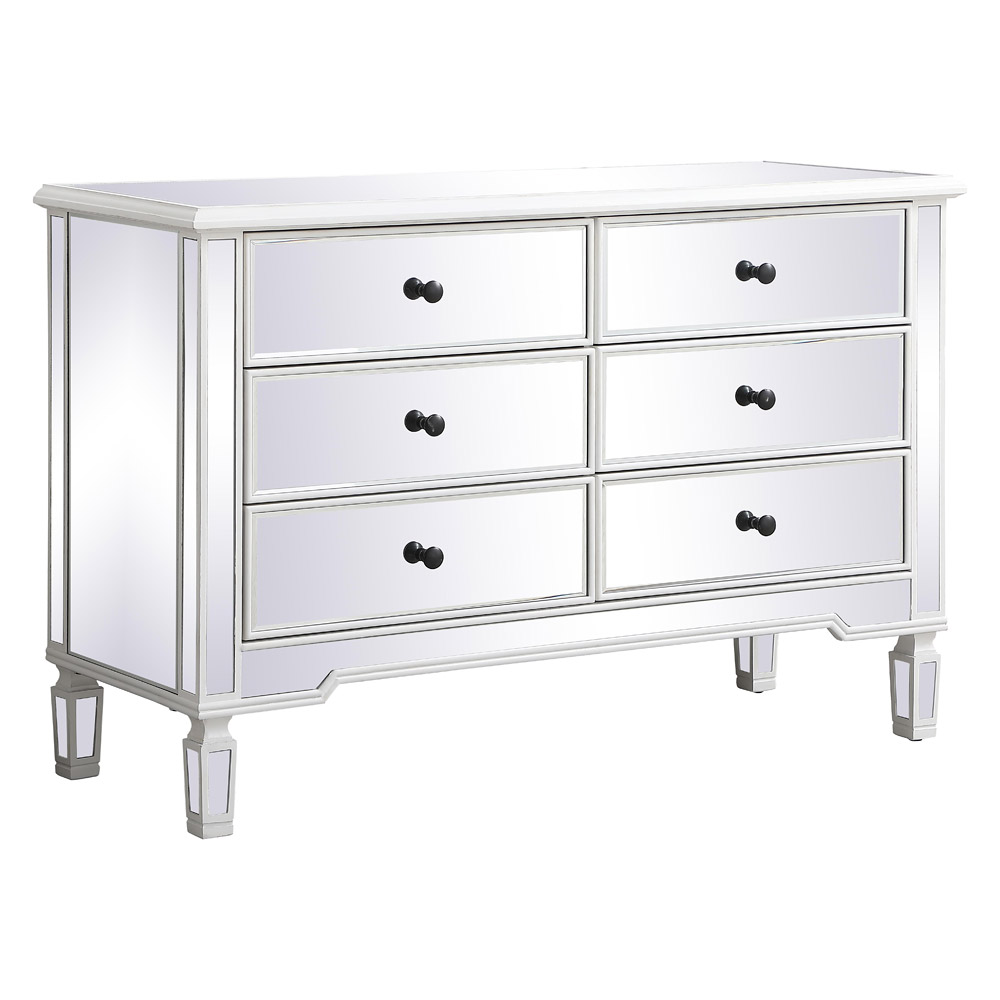 Elegant 6 Drawer Dresser - White (MF6-1017AW)