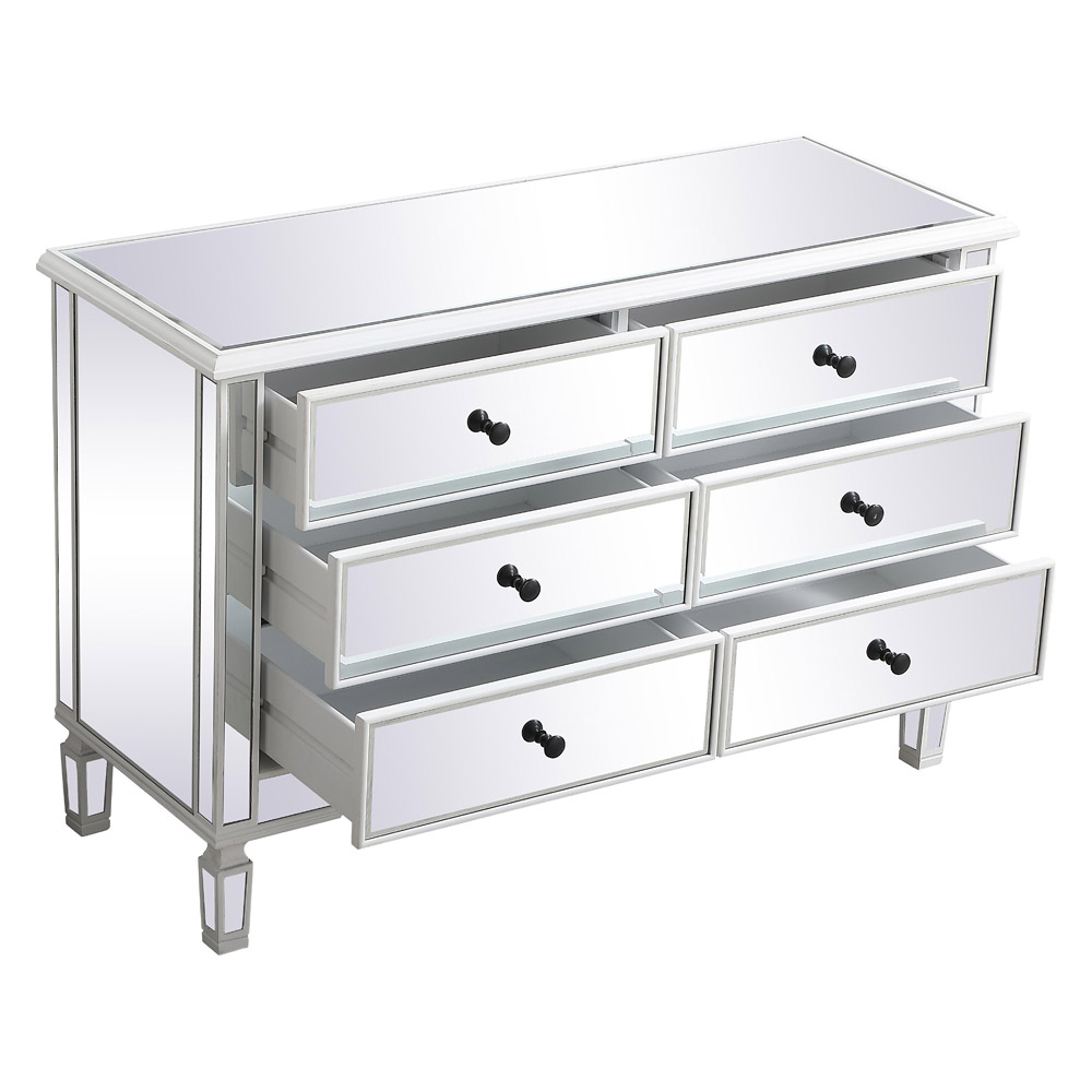 Elegant 6 Drawer Dresser - White (MF6-1017AW)