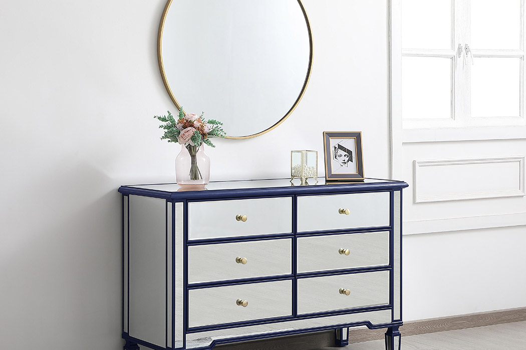 Elegant 6 Drawer Dresser - Blue (MF6-1017BL)