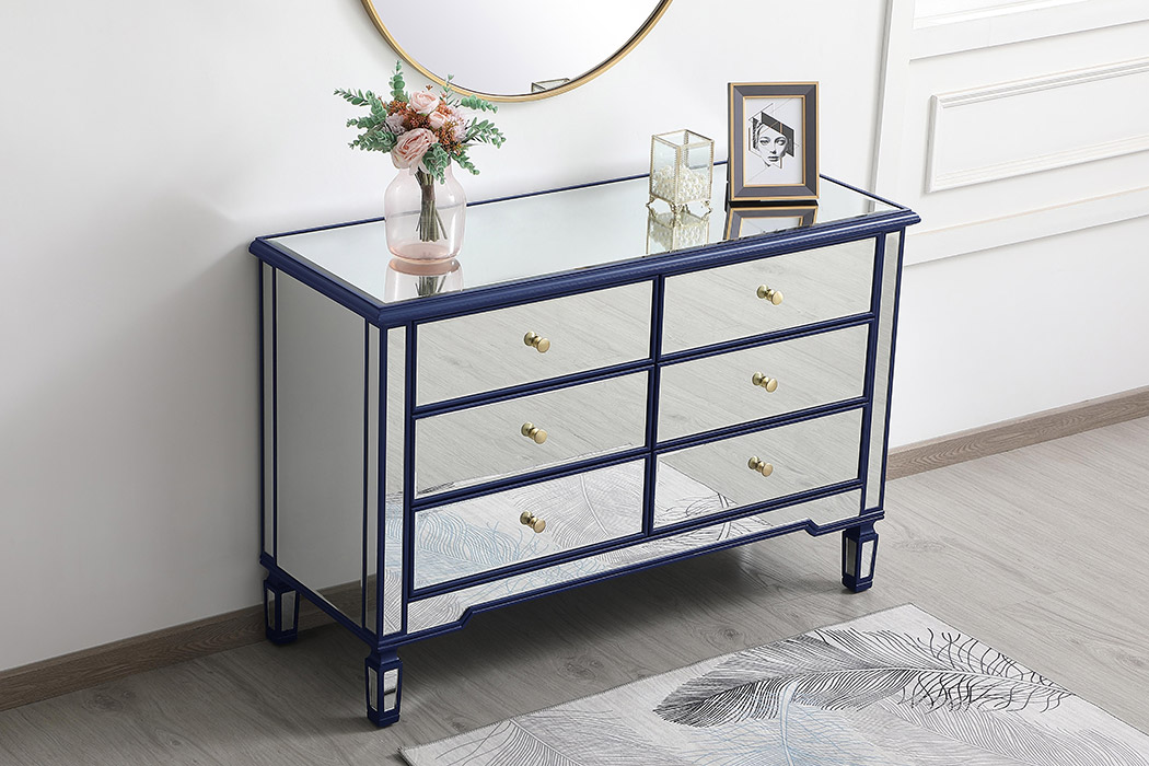 Elegant 6 Drawer Dresser - Blue (MF6-1017BL)