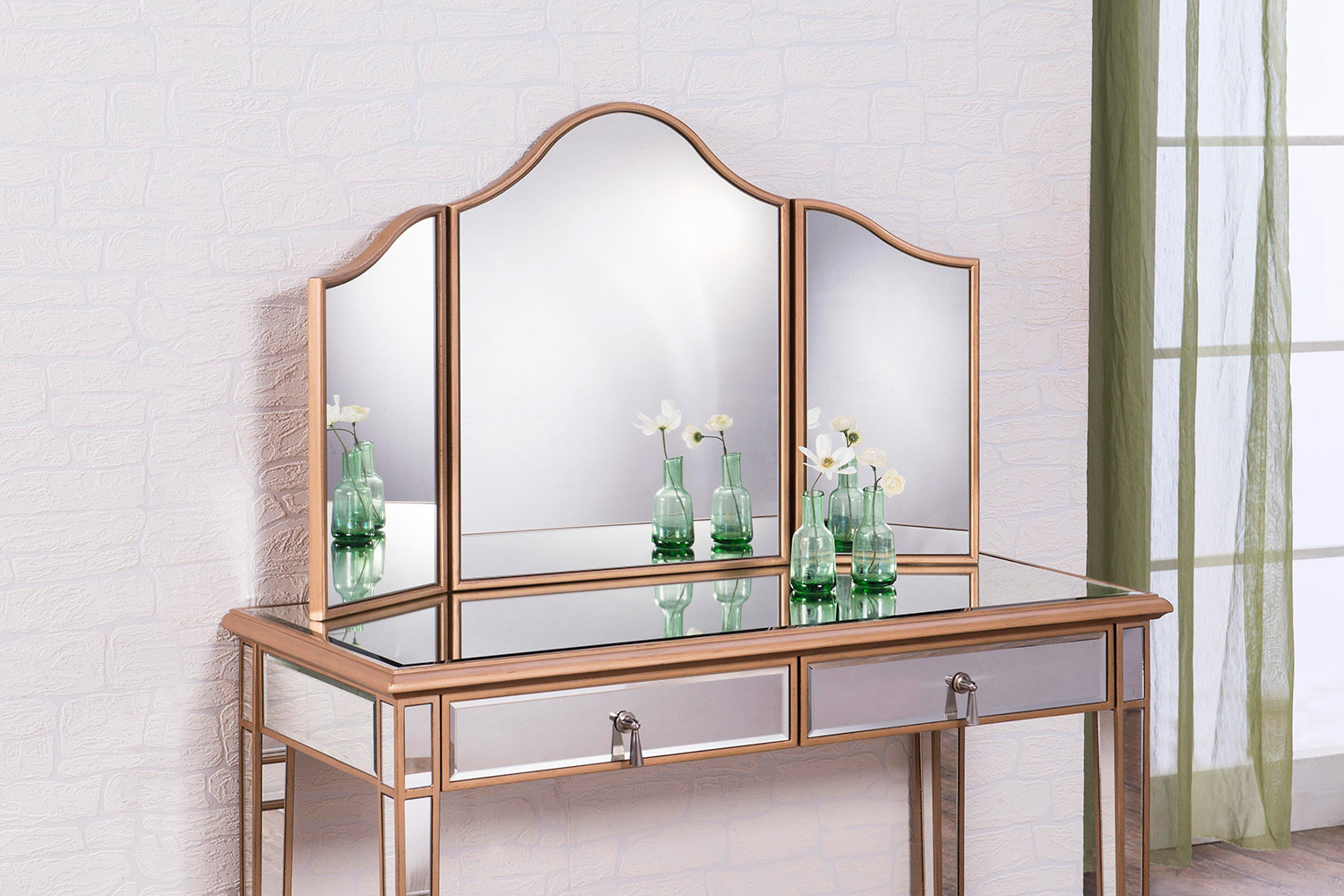 Elegant Chamberlan Contemporary Mirror - Gold, L 39" (MF6-1105G)