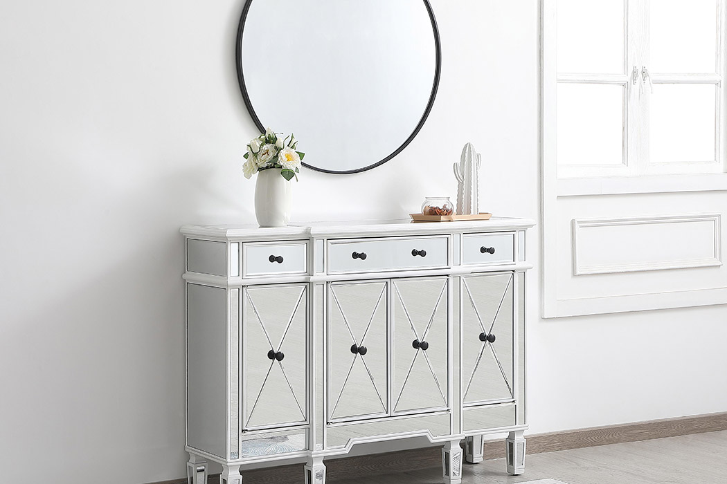 Elegant 3 Drawer 4 Door Cabinet - White (MF6-1111AW)