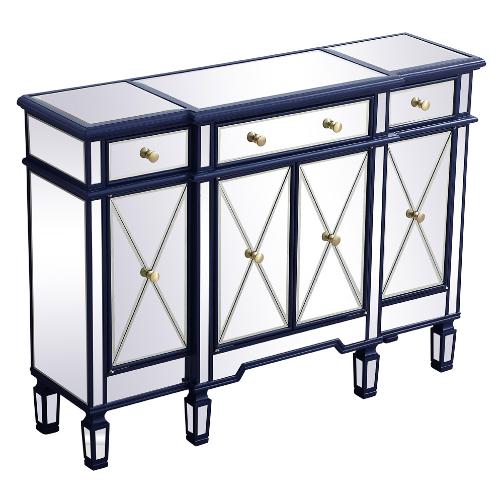 Elegant 3 Drawer 4 Door Cabinet - Blue (MF6-1111BL)