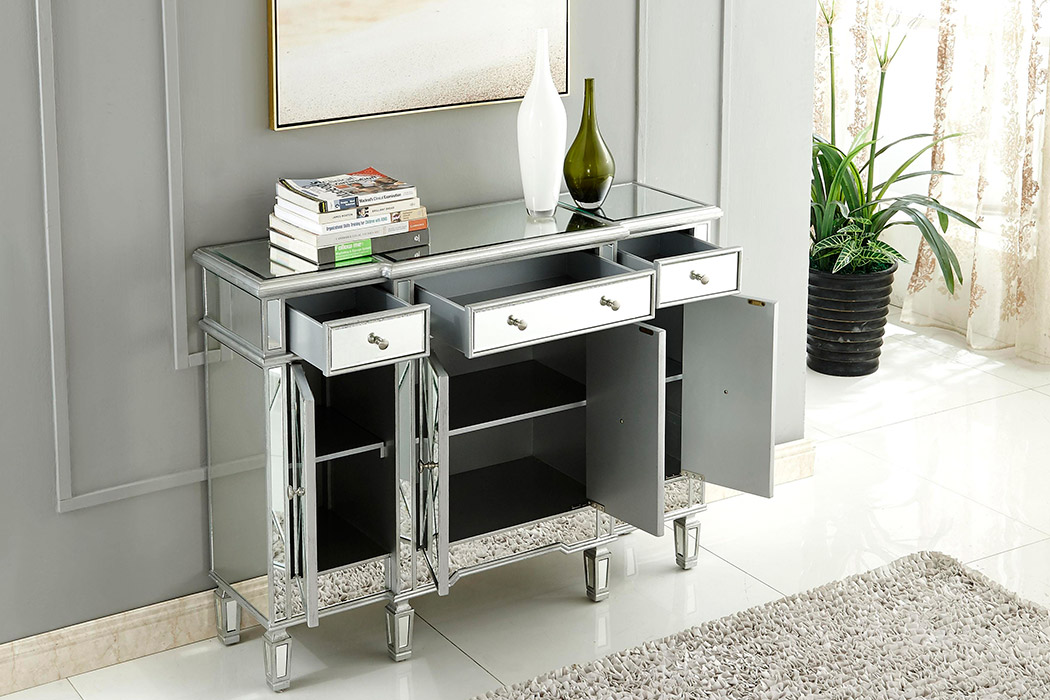 Elegant 3 Drawer 4 Door Cabinet - Silver (MF6-1111SC)