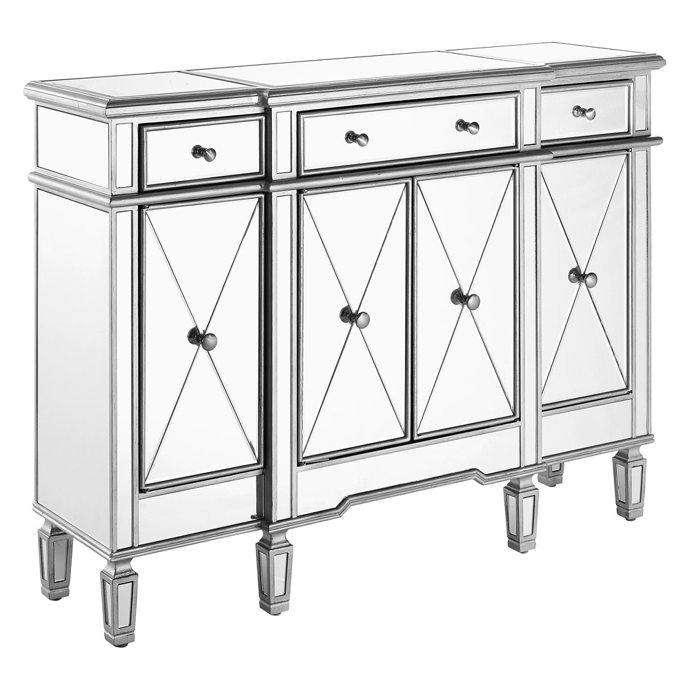 Elegant 3 Drawer 4 Door Cabinet - Silver (MF6-1111SC)