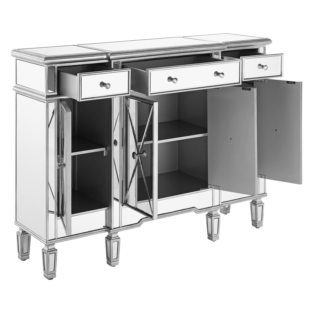 Elegant 3 Drawer 4 Door Cabinet - Silver (MF6-1111SC)