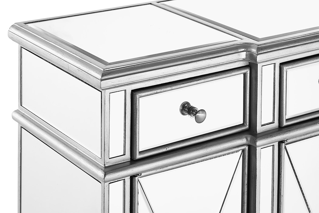 Elegant 3 Drawer 4 Door Cabinet - Silver (MF6-1111SC)