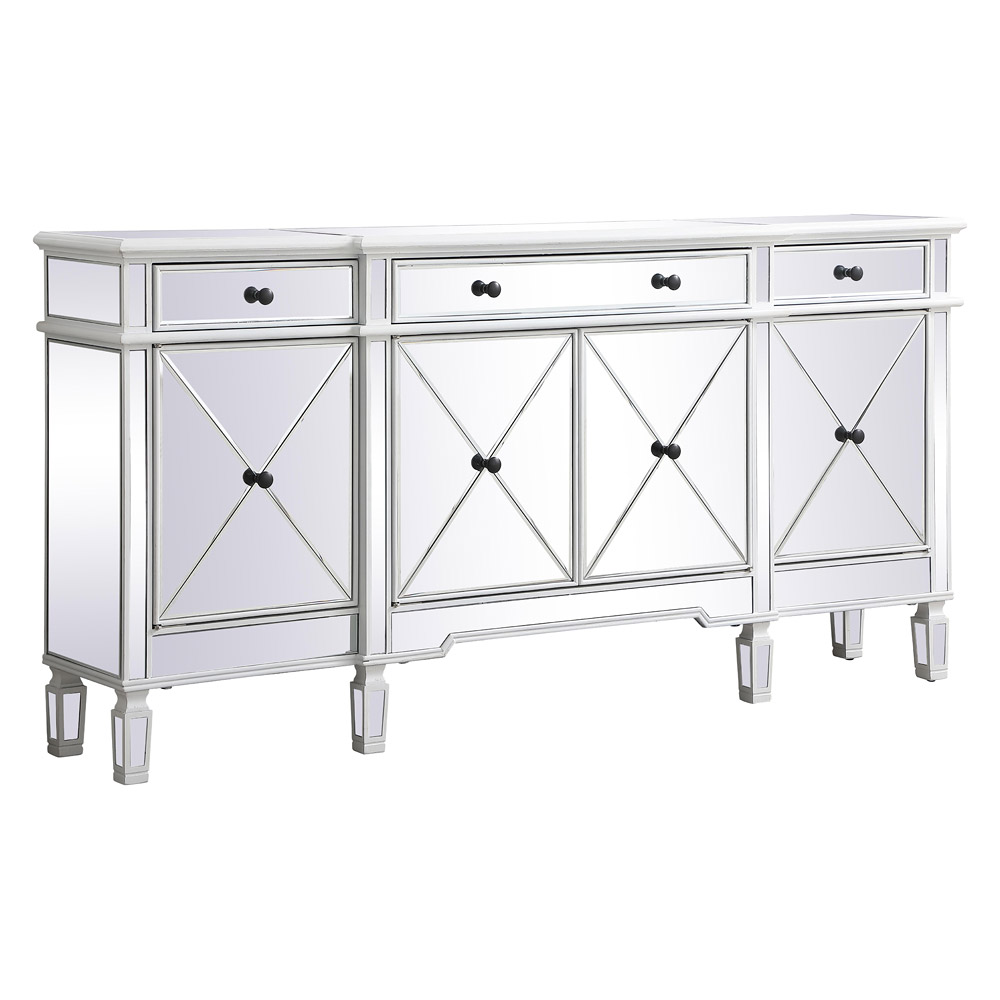 Elegant 72" Mirrored Credenza - White (MF6-2111AW)