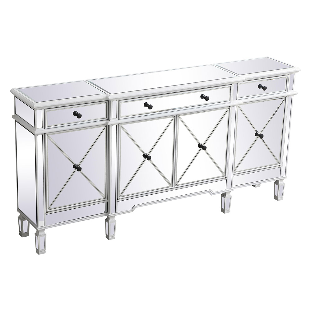 Elegant 72" Mirrored Credenza - White (MF6-2111AW)