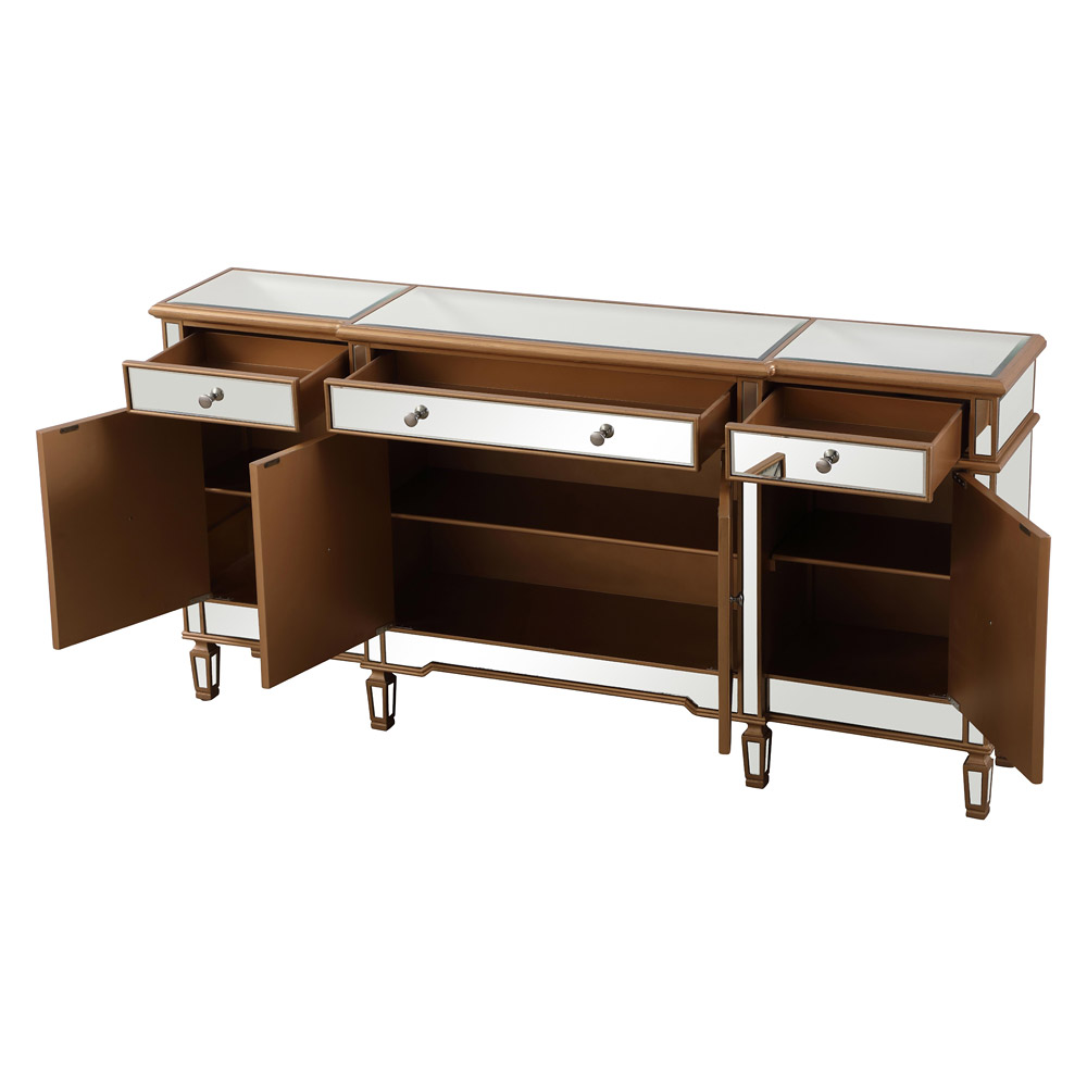 Elegant 72" Mirrored Credenza - Gold (MF6-2111GC)