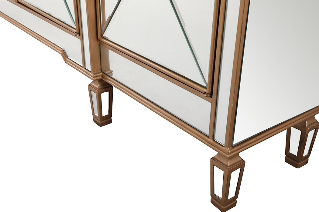 Elegant 72" Mirrored Credenza - Gold (MF6-2111GC)