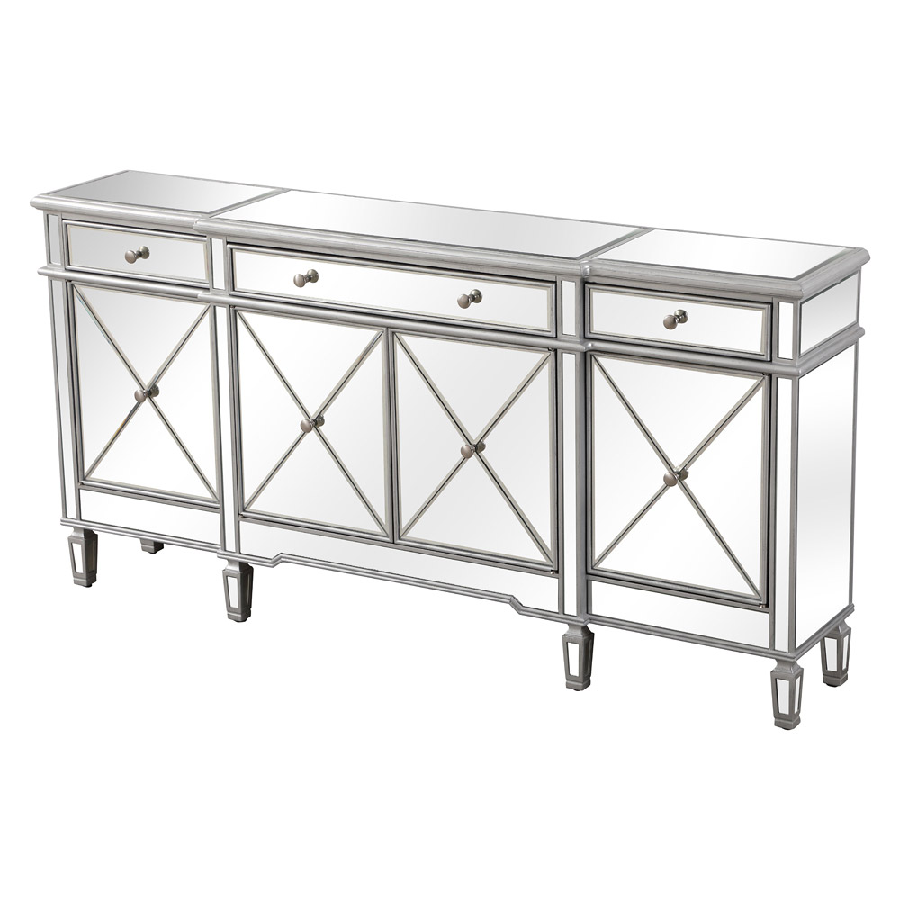 Elegant 72" Mirrored Credenza - Silver (MF6-2111SC)