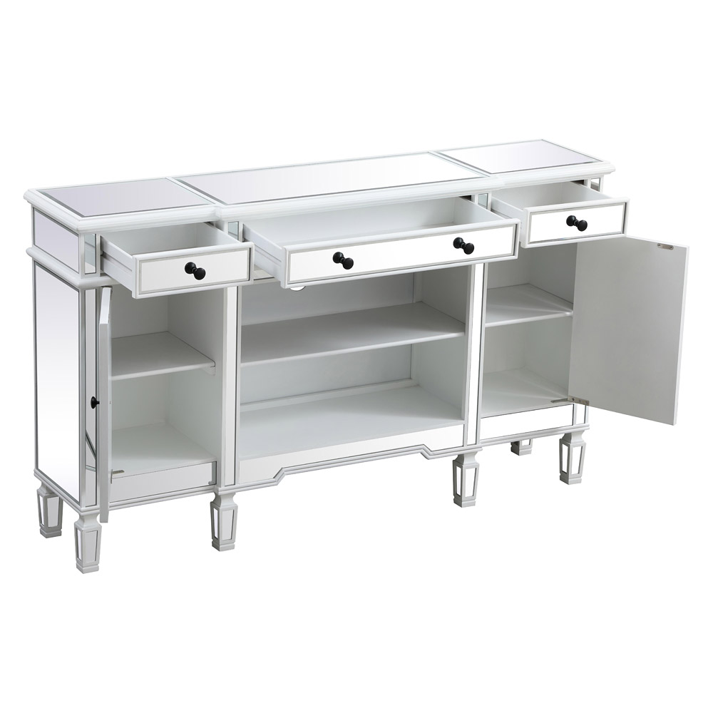 Elegant Contempo 60" Mirrored Credenza - White (MF61060AW)