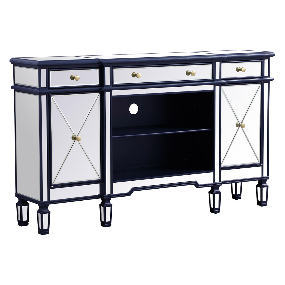 Elegant Contempo 60" Mirrored Credenza - Blue (MF61060BL)