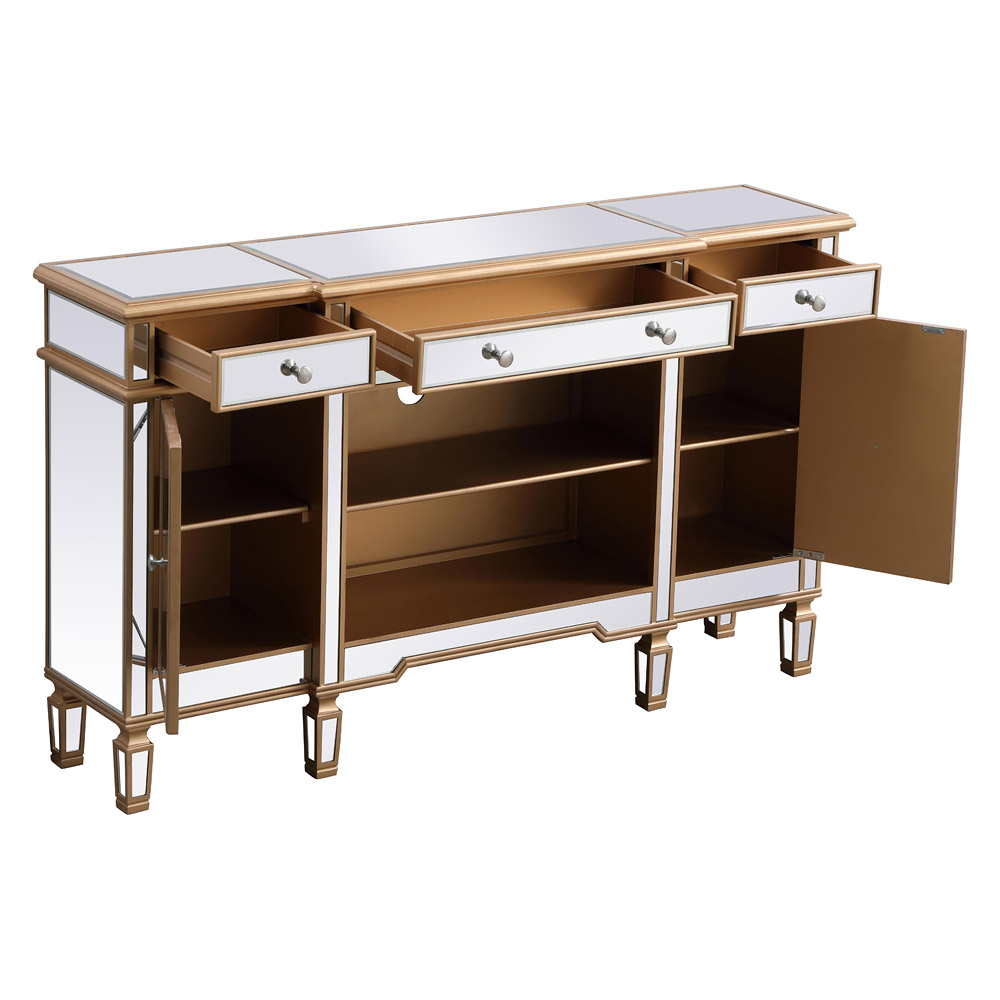 Elegant Contempo 60" Mirrored Credenza - Gold (MF61060G)