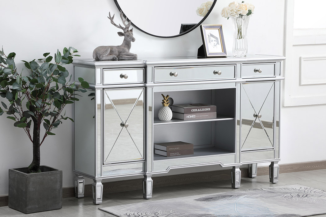 Elegant Contempo 60" Mirrored Credenza - Silver (MF61060SC)