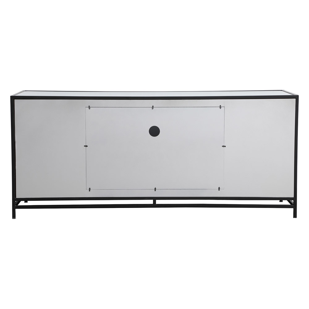 Elegant 60" Mirrored TV Stand - Black (MF701BK)