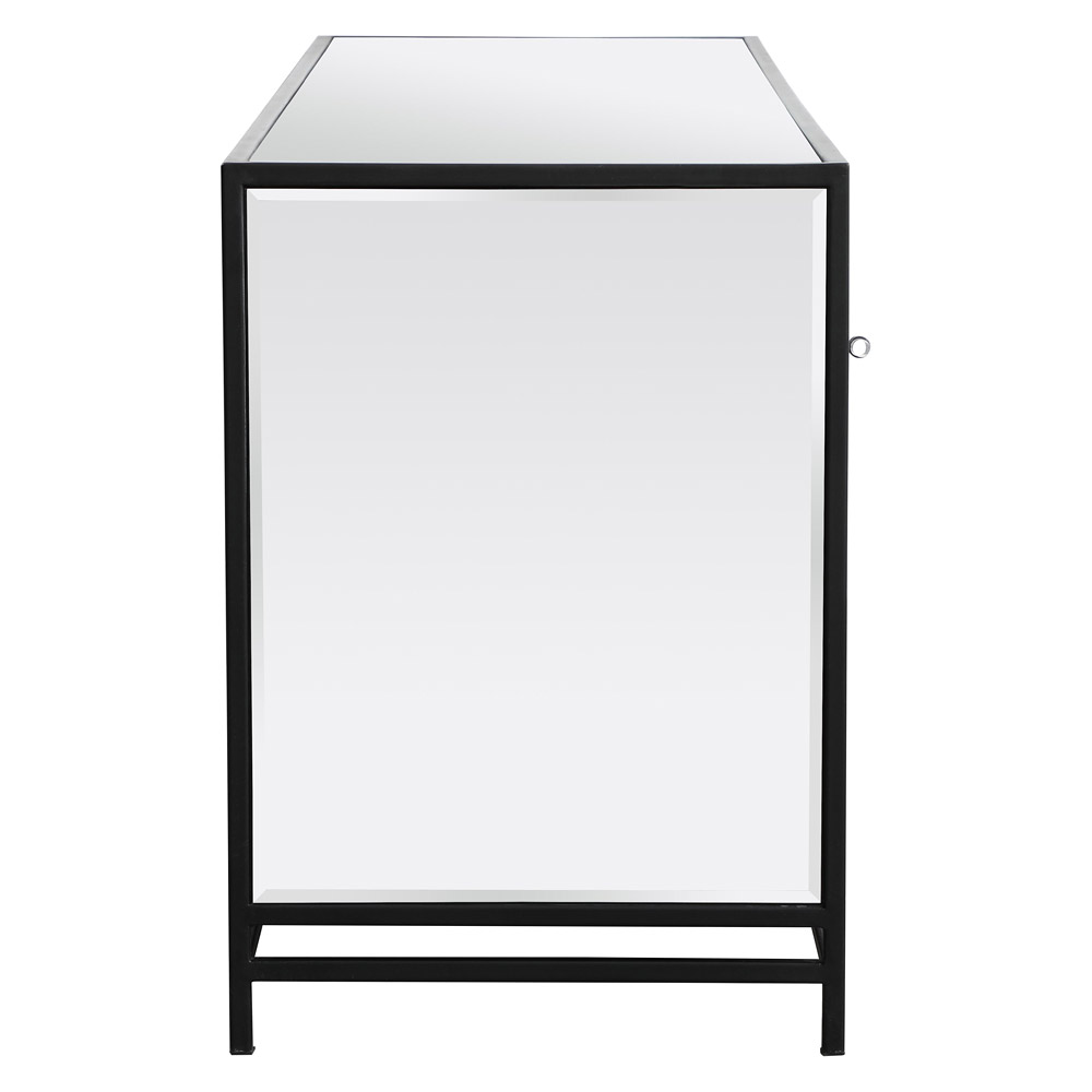 Elegant 60" Mirrored TV Stand - Black (MF701BK)