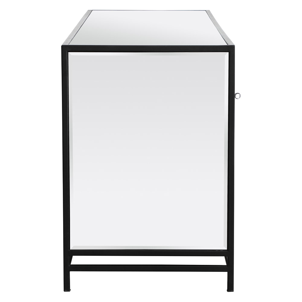 Elegant 60" Mirrored TV Stand - Black (MF701BK-F1)