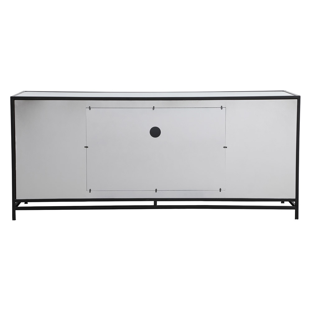 Elegant 60" Mirrored TV Stand - Black (MF701BK-F2)