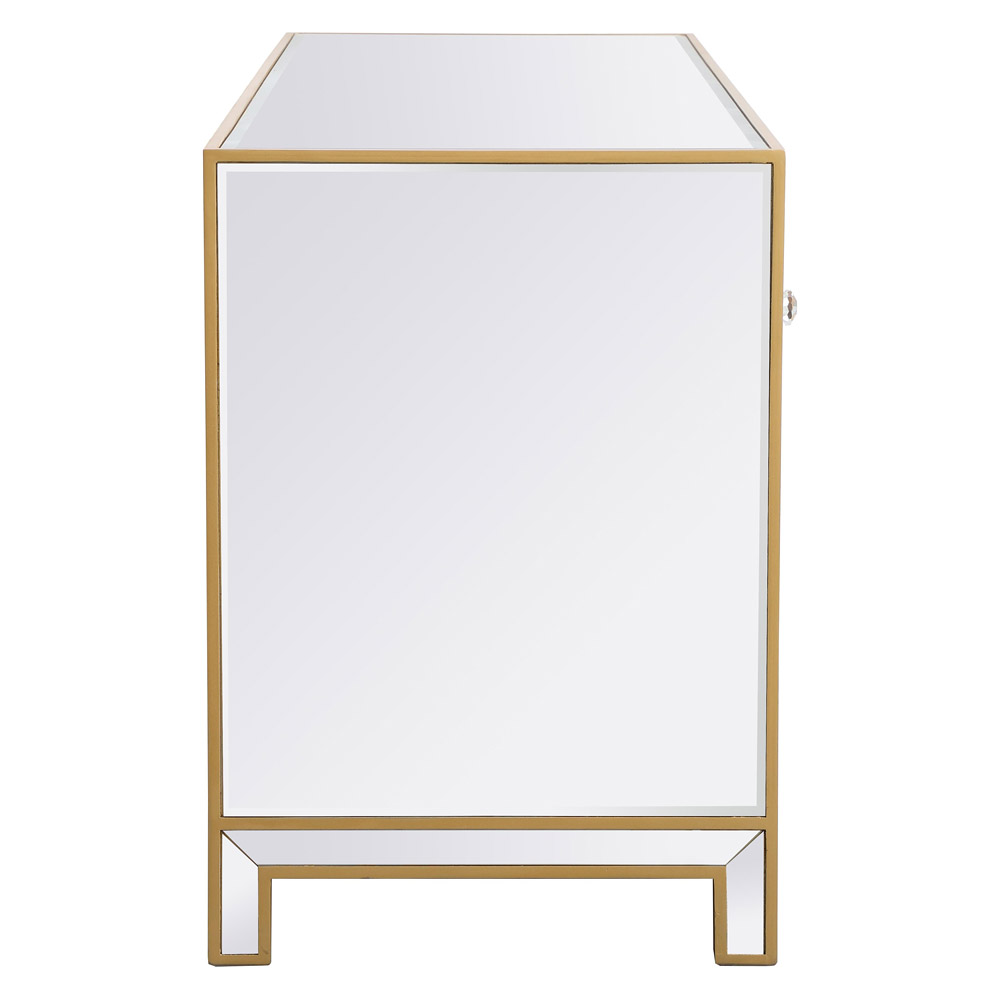 Elegant 60" Mirrored TV Stand - Gold (MF701G)