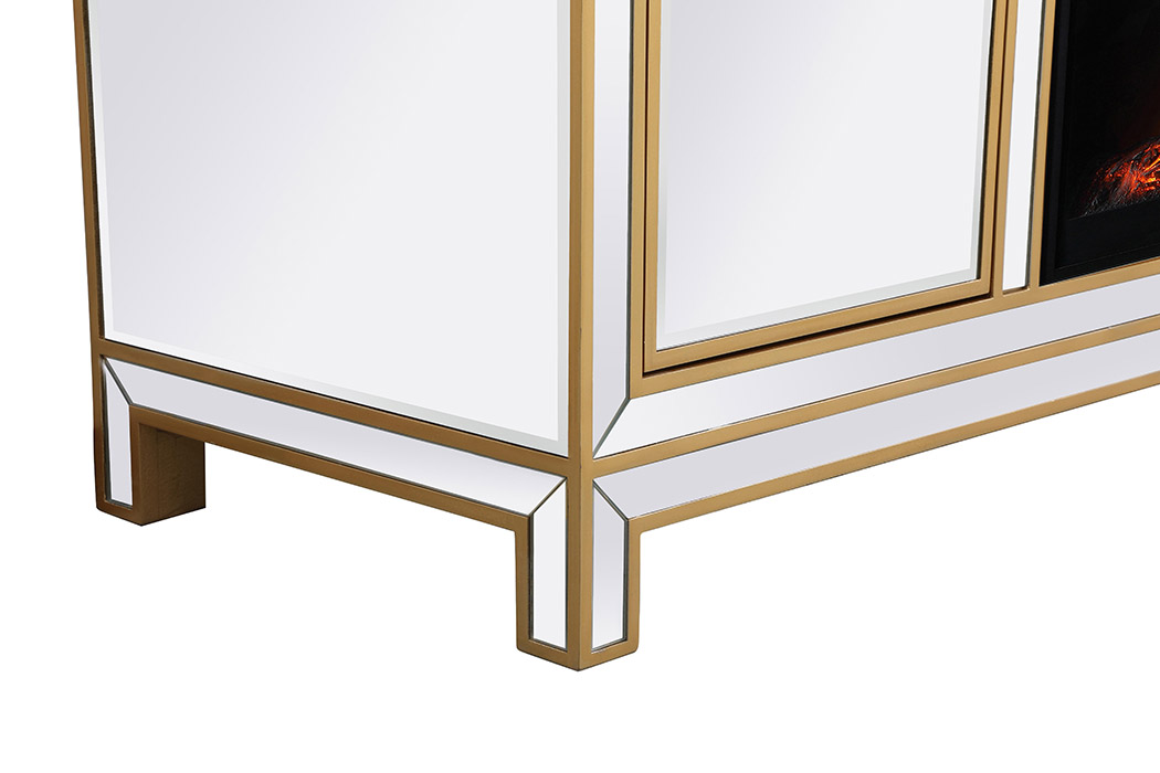 Elegant 60" Mirrored TV Stand - Gold (MF701G-F1)