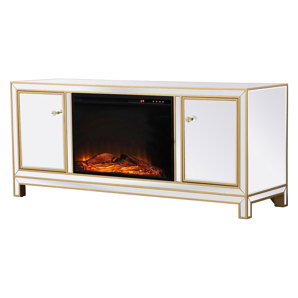 Elegant 60" Mirrored TV Stand - Gold (MF701G-F1)