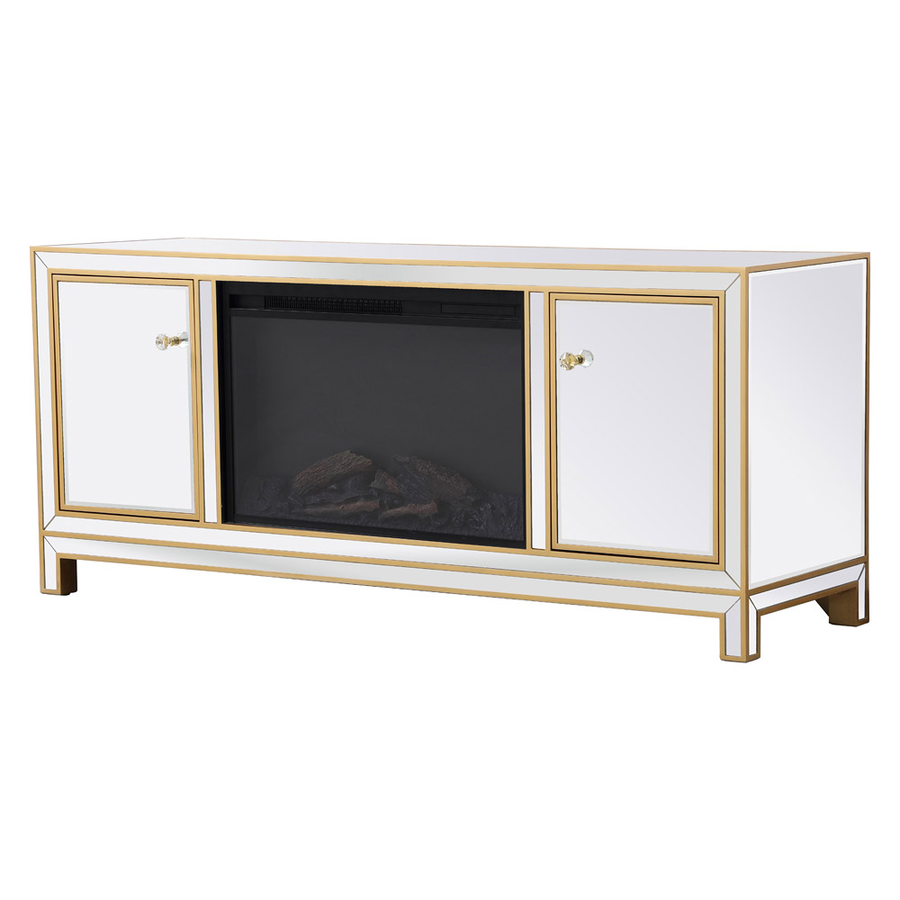 Elegant 60" Mirrored TV Stand - Gold (MF701G-F1)