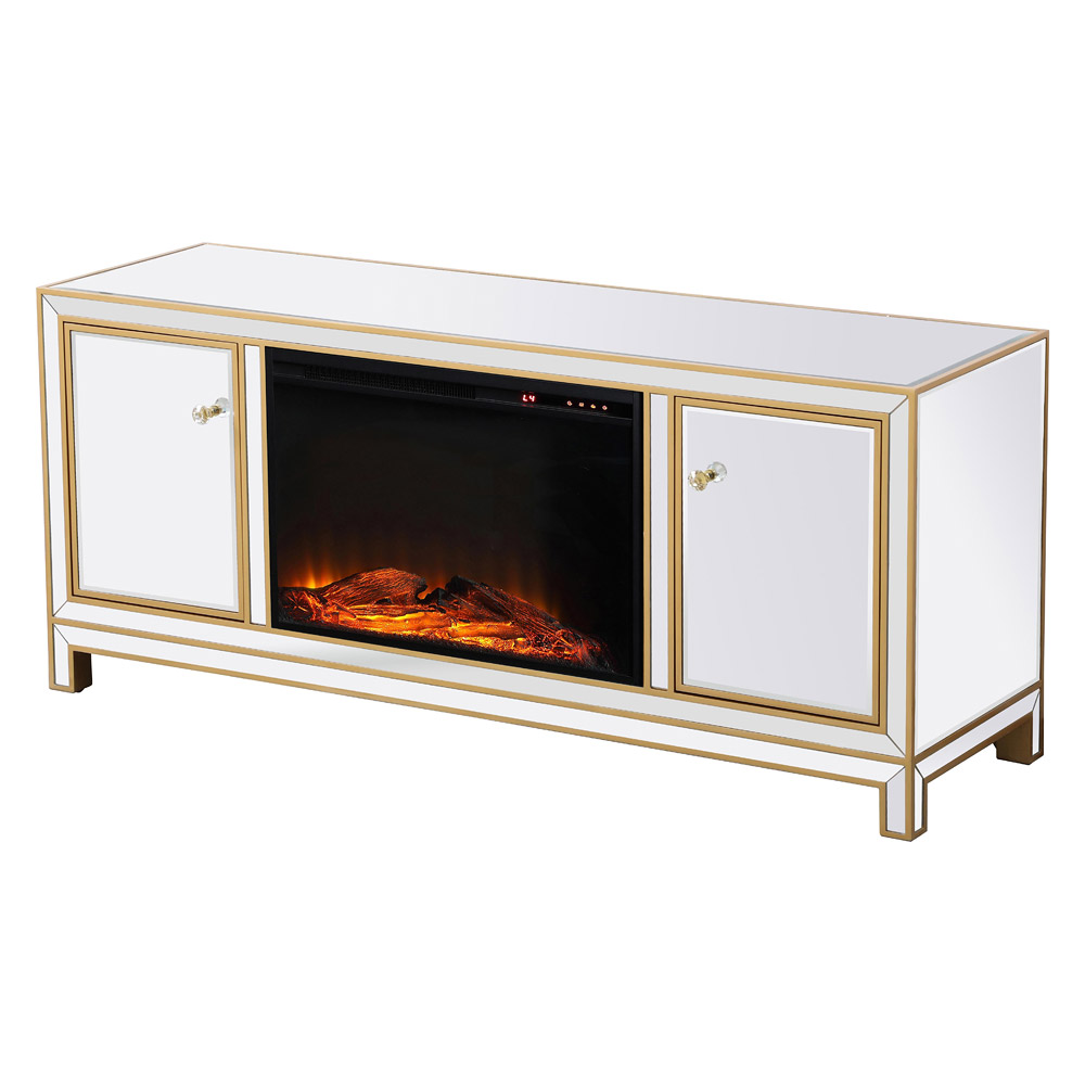 Elegant 60" Mirrored TV Stand - Gold (MF701G-F1)