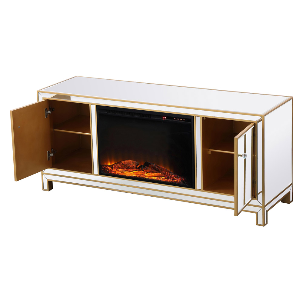 Elegant 60" Mirrored TV Stand - Gold (MF701G-F1)