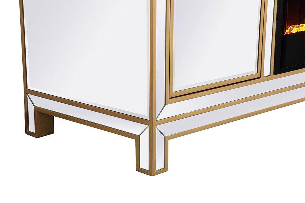 Elegant 60" Mirrored TV Stand - Gold (MF701G-F2)