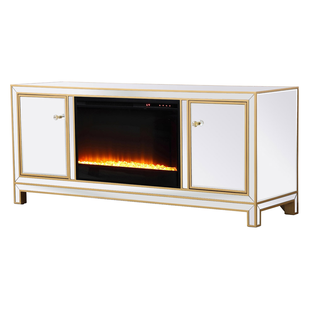 Elegant 60" Mirrored TV Stand - Gold (MF701G-F2)