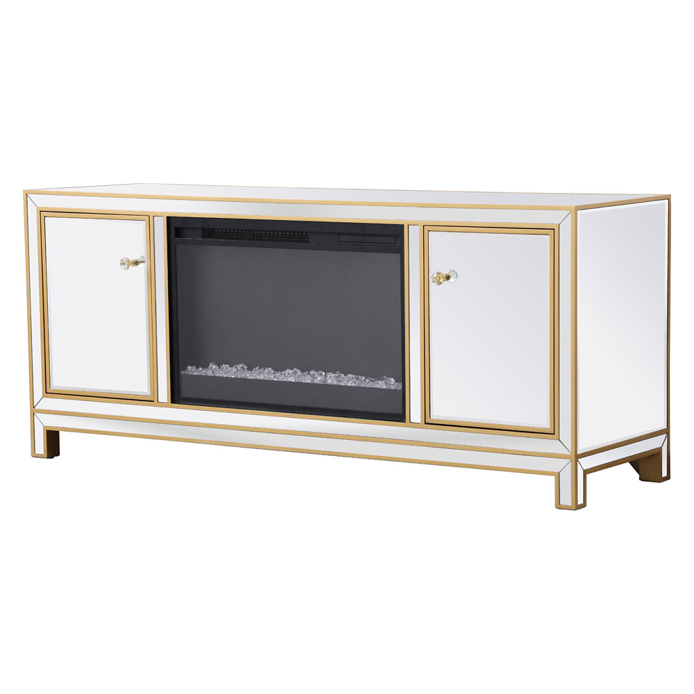 Elegant 60" Mirrored TV Stand - Gold (MF701G-F2)