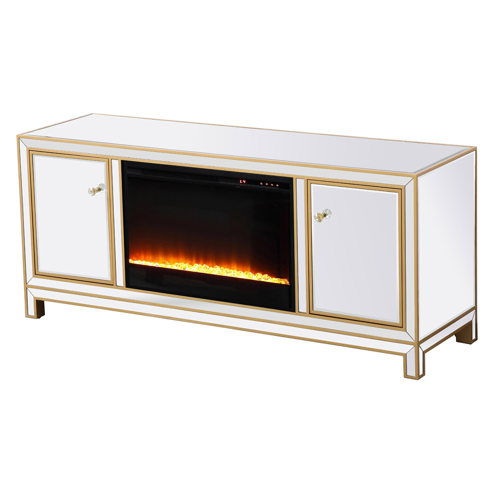 Elegant 60" Mirrored TV Stand - Gold (MF701G-F2)