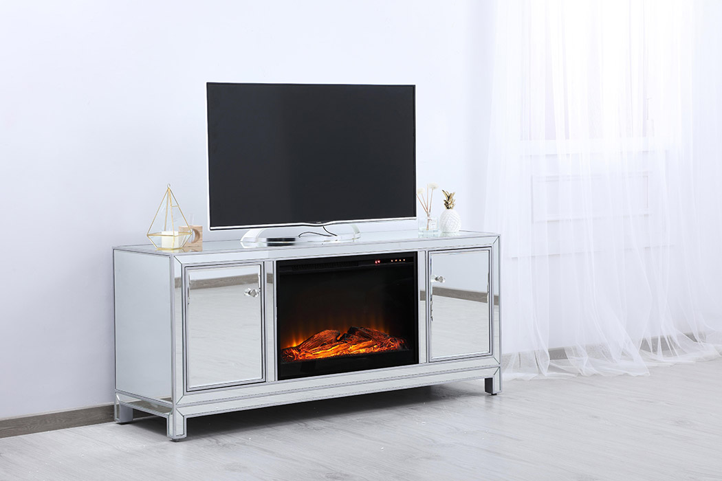 Elegant 60" Mirrored TV Stand - Silver (MF701S-F1)