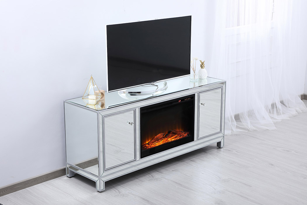 Elegant 60" Mirrored TV Stand - Silver (MF701S-F1)