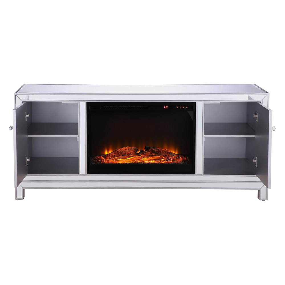 Elegant 60" Mirrored TV Stand - Silver (MF701S-F1)