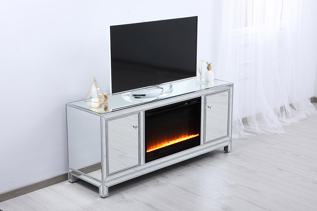 Elegant 60" Mirrored TV Stand - Silver (MF701S-F2)