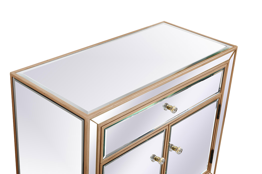 Elegant 29" Mirrored Cabinet - Gold (MF71034G)