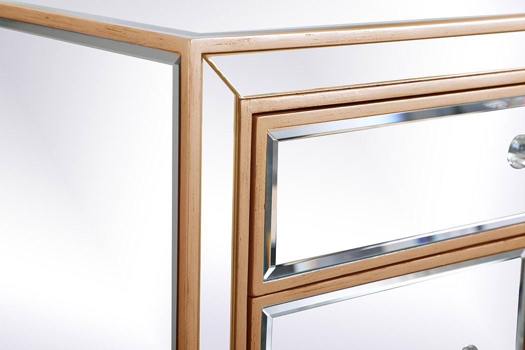 Elegant 29" Mirrored Cabinet - Gold (MF71034G)