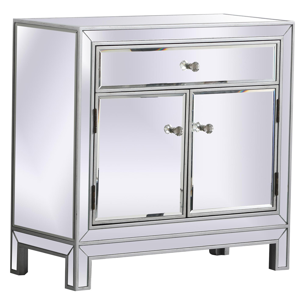 Elegant 29" Mirrored Cabinet - Silver (MF71034S)