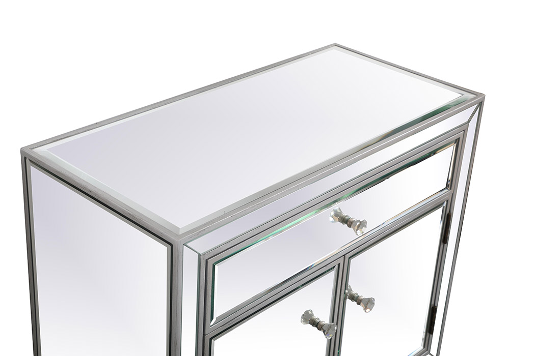 Elegant 29" Mirrored Cabinet - Silver (MF71034S)