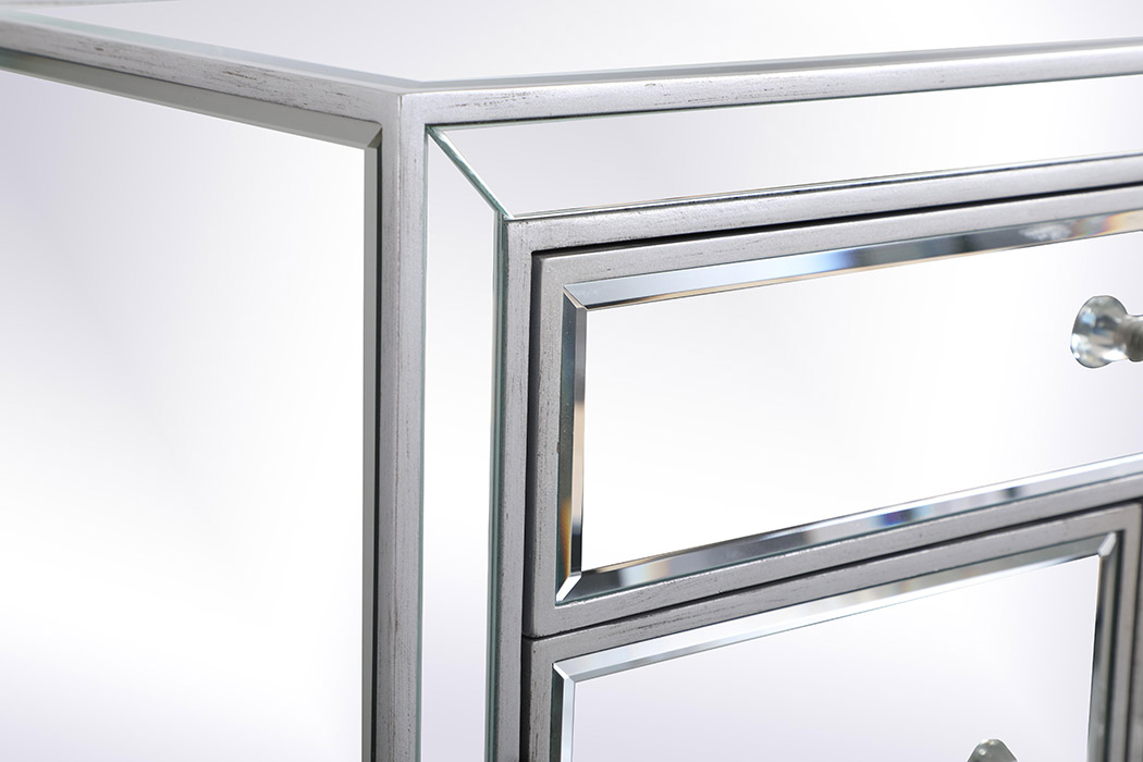 Elegant 29" Mirrored Cabinet - Silver (MF71034S)