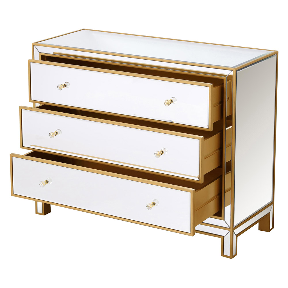 Elegant 3 Drawers 40" Chest - Gold (MF72019G)