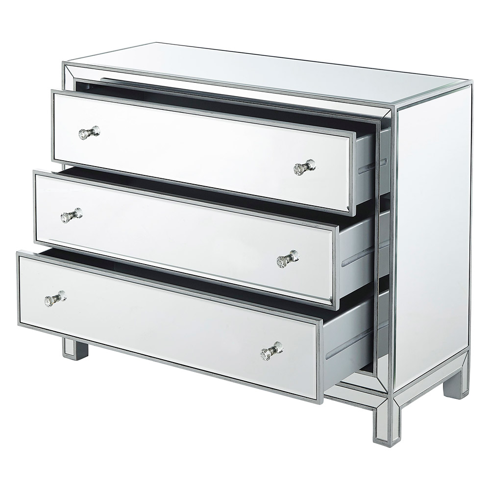 Elegant 3 Drawers 40" Chest - Silver (MF72019S)