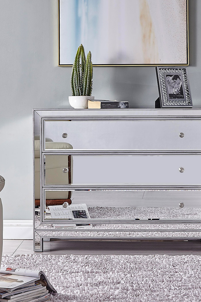 Elegant 3 Drawers 40" Chest - Silver (MF72019S)