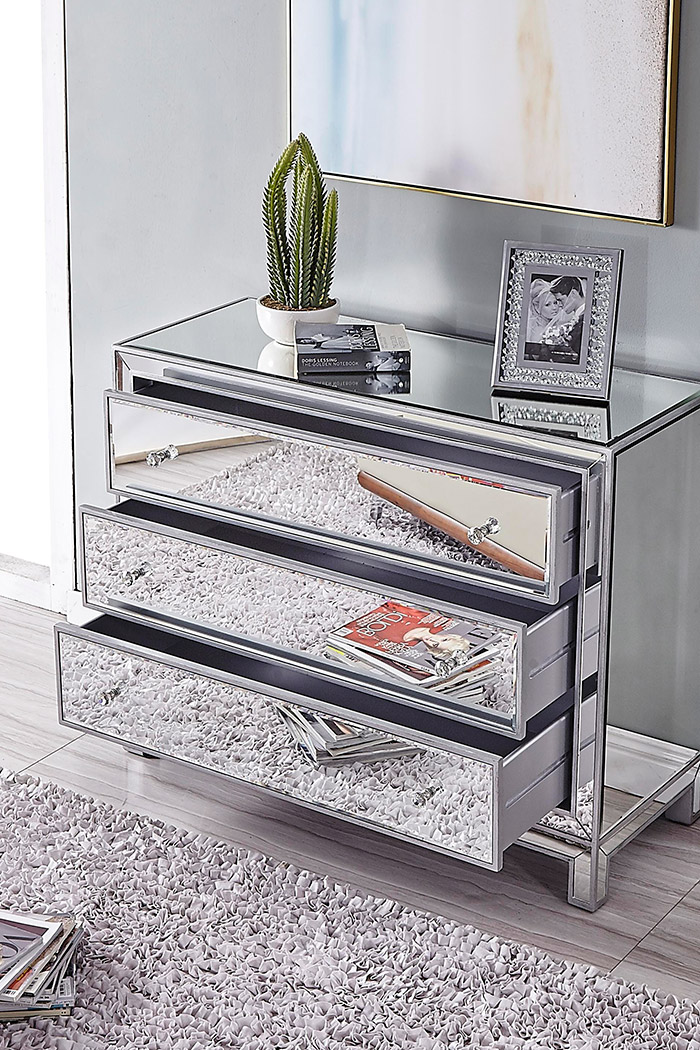 Elegant 3 Drawers 40" Chest - Silver (MF72019S)