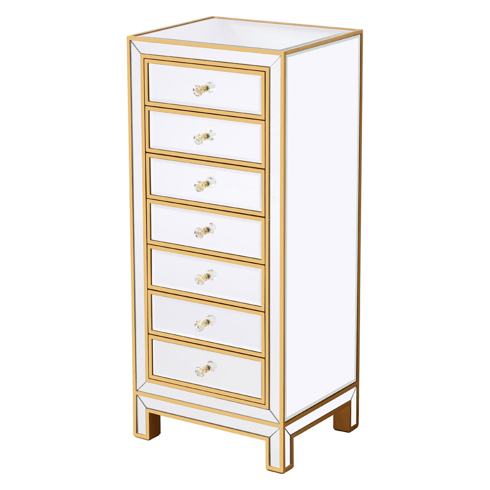 Elegant 7 Drawers 18" Lingerie Chest - Gold (MF72047G)