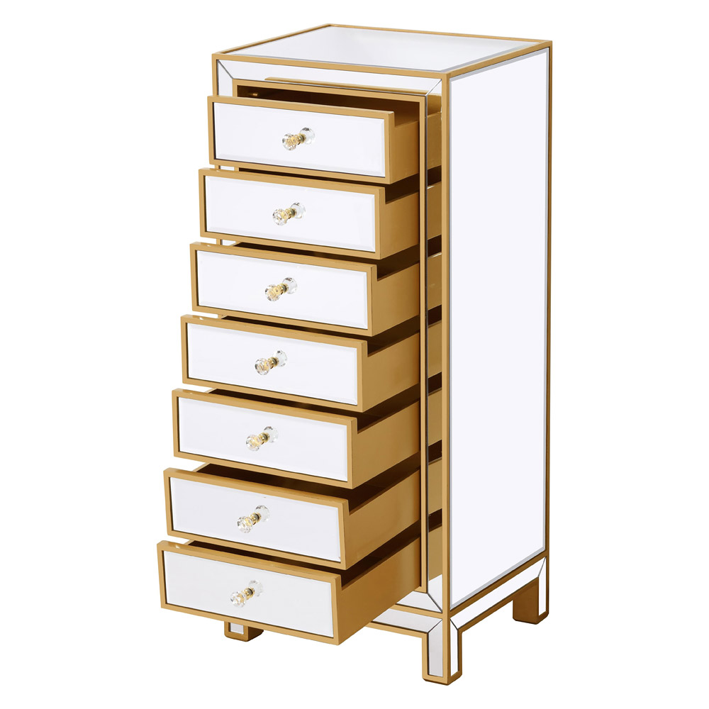 Elegant 7 Drawers 18" Lingerie Chest - Gold (MF72047G)